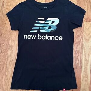 New Balance Size Small Black Tee with Stacked NB Camouflage Logo Women’s Shirt